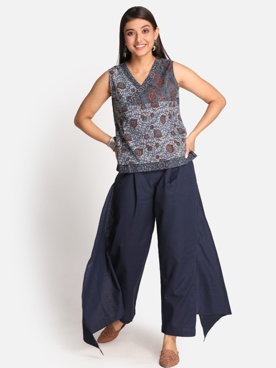 Solid Color Women's Cotton Palazzo Pants in Black PP0304 010000 10